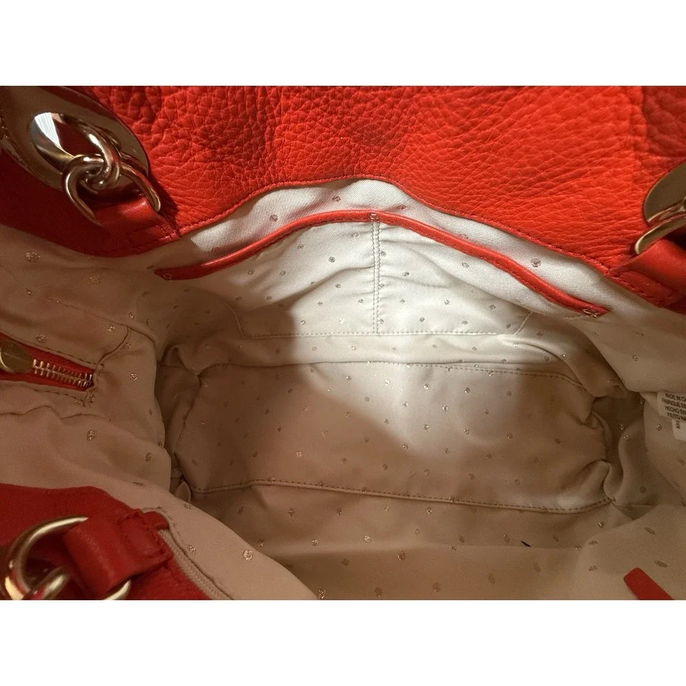 Kate Spade Gold Coast Georgina Quilted Leather Bag Maraschino Cherry Red EXC